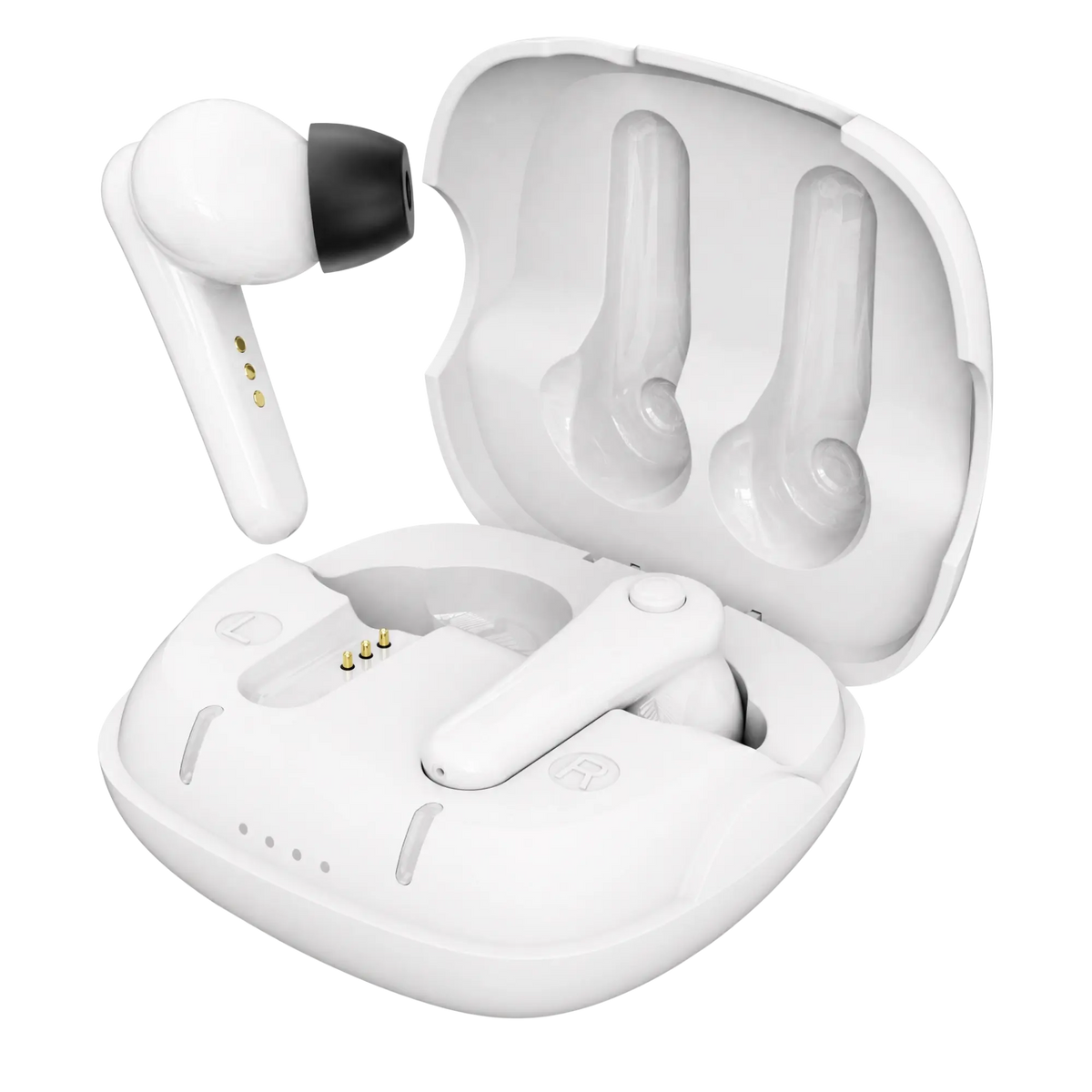 Panda Air earbud-style OTC hearing aids with charging case