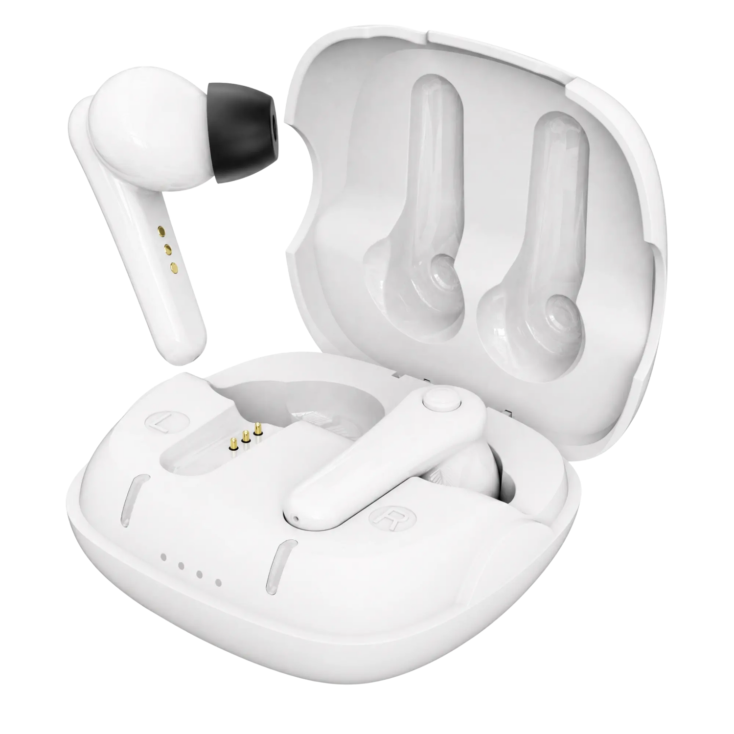 Aides auditives OTC Panda Air de type écouteur avec leur étui à recharge rapide