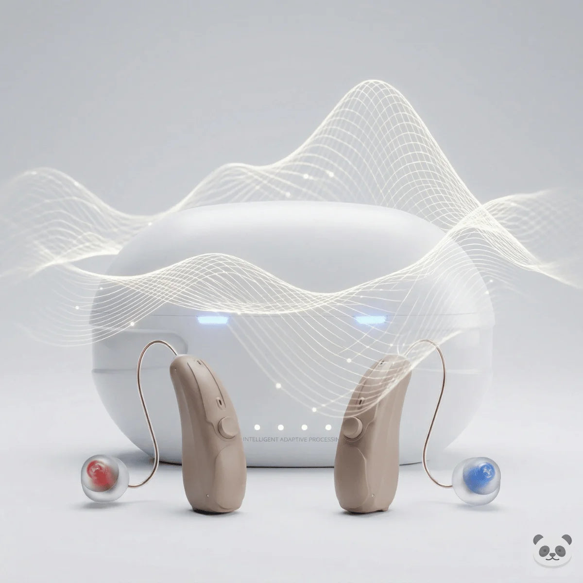 Panda Quantum hearing aids worn comfortably, showing modern RIC design in everyday lifestyle setting