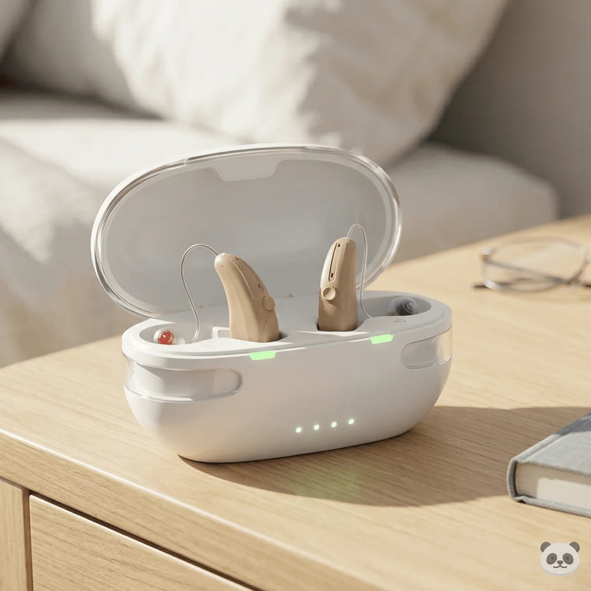 Panda Quantum RIC hearing aids showing discreet receiver design
