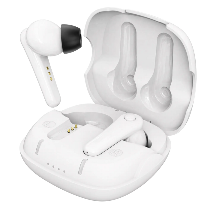 Panda Air earbud-style hearing aids with charging case